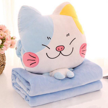 Koc z poduszką - maskotka biały CANDY CAT