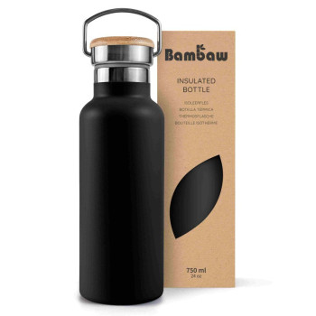 Butelka termiczna Bambaw Jet Black 750 ml – stal nierdzewna