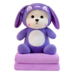 MIŚ ze zdejmowanym kapturem STICH purple - maskotka z kocem w środku