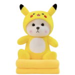 MIŚ ze zdejmowanym kapturem PIKACHU - maskotka z kocem w środku