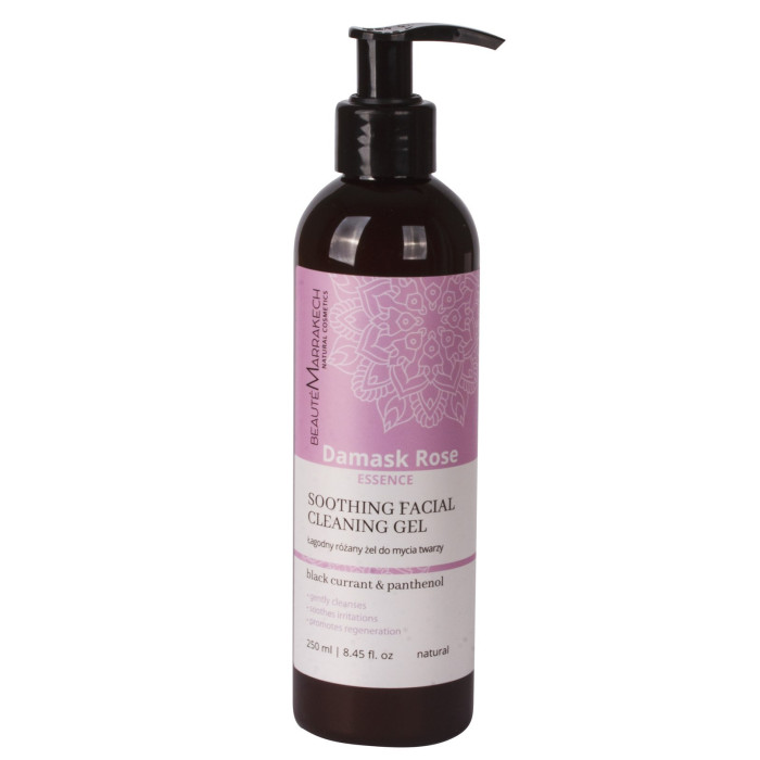 Łagodny żel do mycia twarzy z różą damasceńską i pantenolem 250 ml – Beaute Marrakech