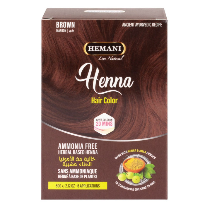 HENNA do włosów BRĄZ 60g Hemani