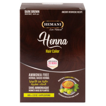 HENNA do włosów CIEMNY BRĄZ 60g Hemani