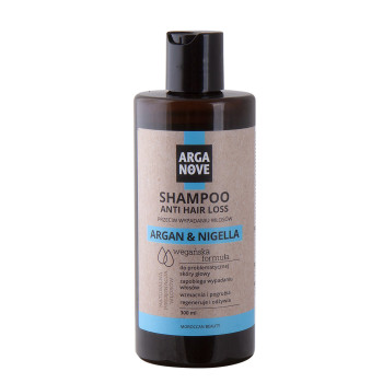 Szampon PRZECIW WYPADANIU włosów ARGAN i CZARNUSZKA 300ml ARGANOVE