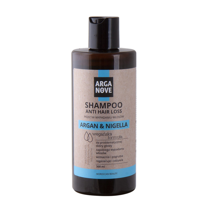 Szampon PRZECIW WYPADANIU włosów ARGAN i CZARNUSZKA 300ml ARGANOVE