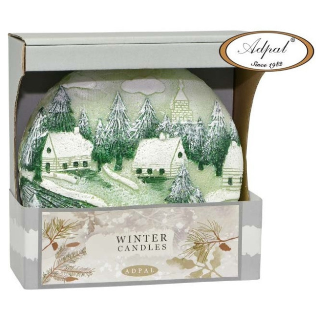 Świeca Winter Coming zielona dysk 160/150/40 – Adpal