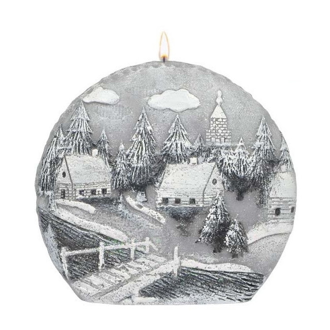 Świeca Winter Coming szara dysk 160/150/40 – Adpal