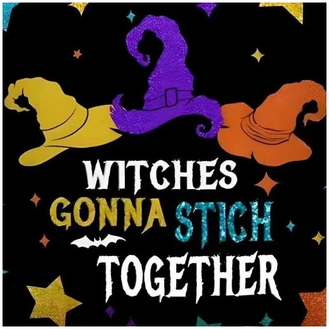 Poszewka dekoracyjna na poduszkę Halloween WITCHES GONNA STICH TOGETTER 40x40cm