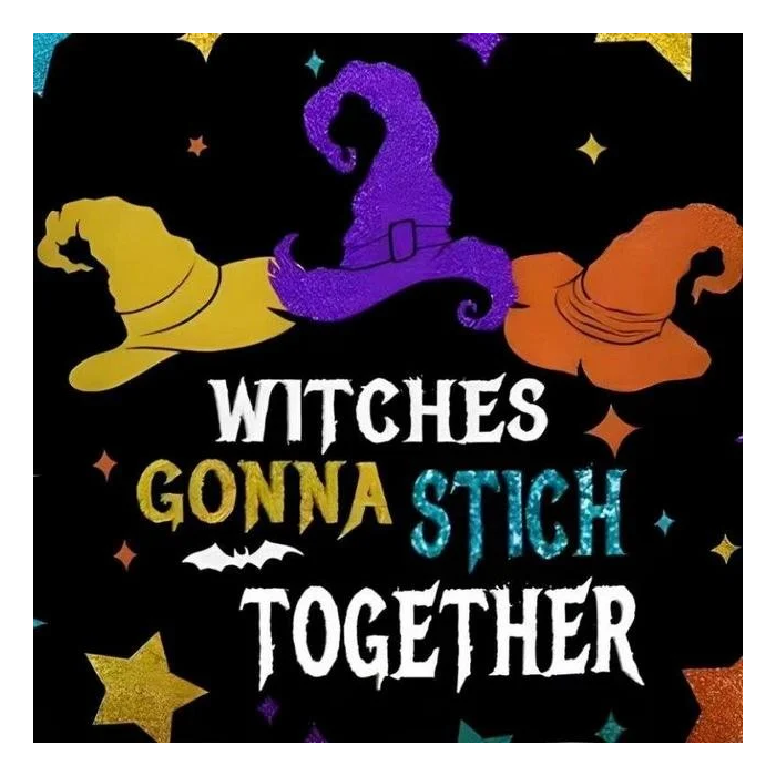 Poszewka dekoracyjna na poduszkę Halloween WITCHES GONNA STICH TOGETTER 40x40cm