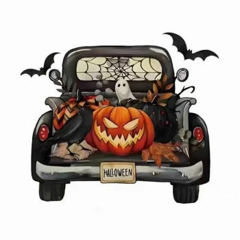 Poszewka dekoracyjna na poduszkę HALLOWEEN CAR 40x40cm