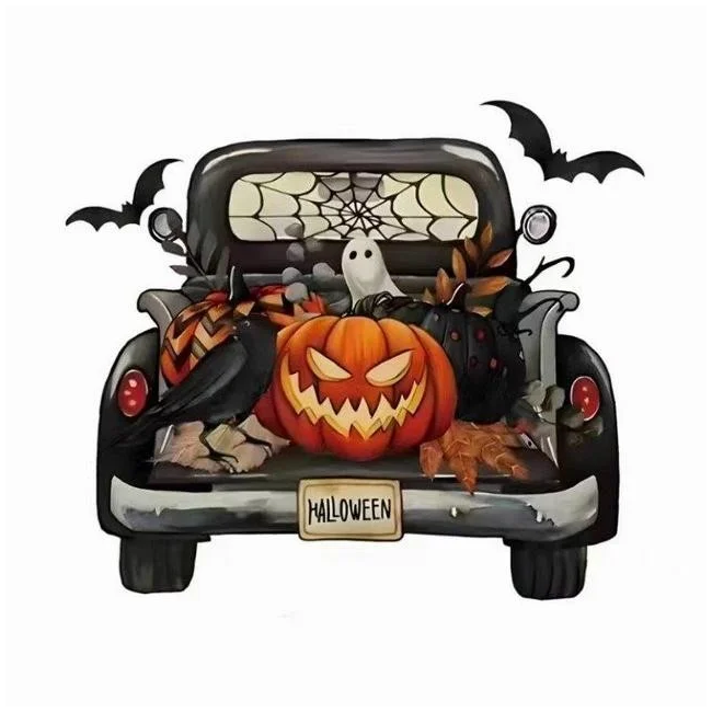 Poszewka dekoracyjna na poduszkę HALLOWEEN CAR 40x40cm