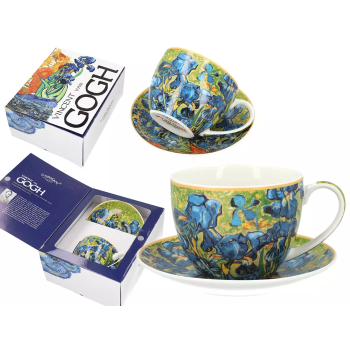 CARMANI Filiżanka IRYSY Van Gogh 240 ml – porcelana, filiżanka ze spodkiem