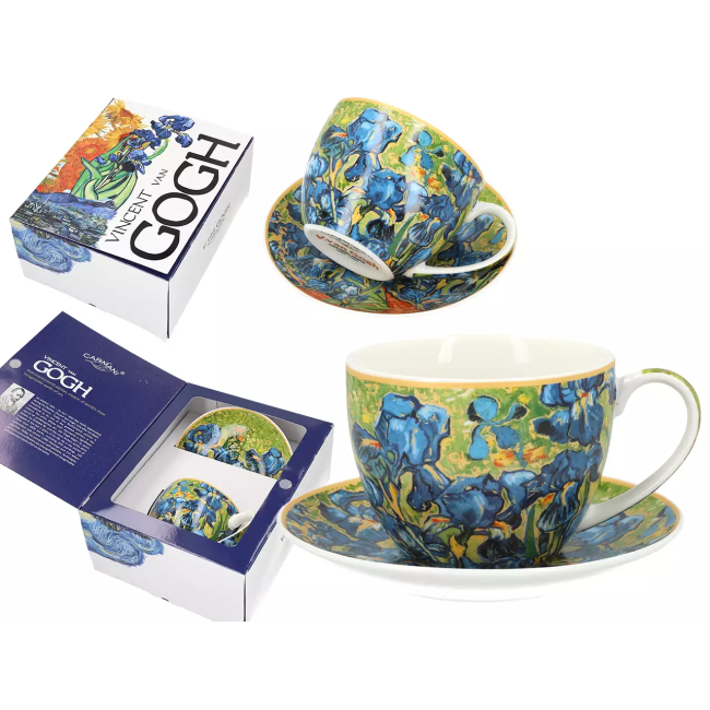 CARMANI Filiżanka IRYSY Van Gogh 240 ml – porcelana, filiżanka ze spodkiem