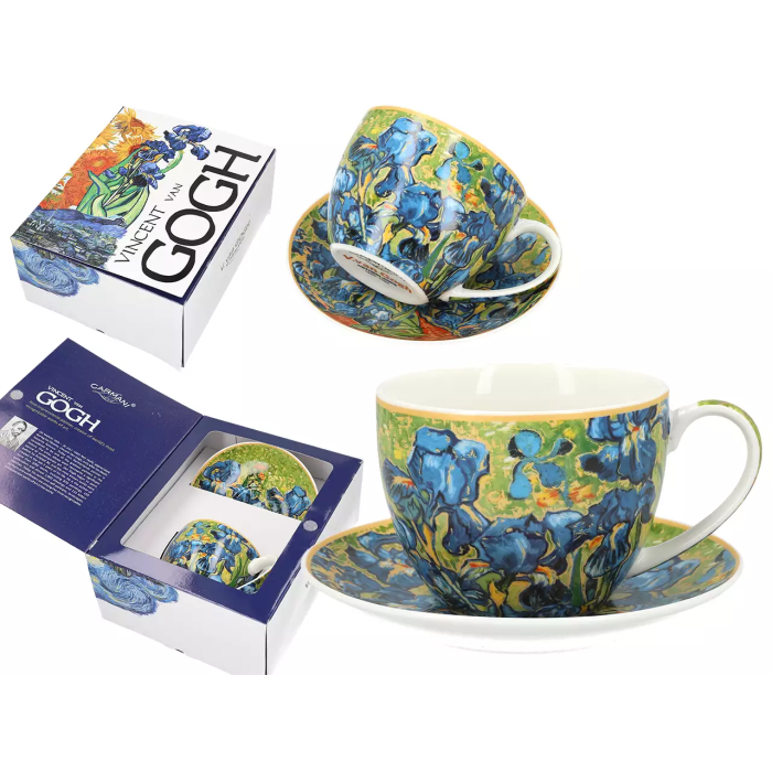 CARMANI Filiżanka IRYSY Van Gogh 240 ml – porcelana, filiżanka ze spodkiem