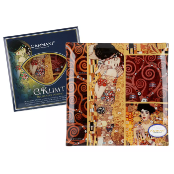 Talerz dekoracyjny POCAŁUNEK Gustav Klimt 25x25cm CARMANI