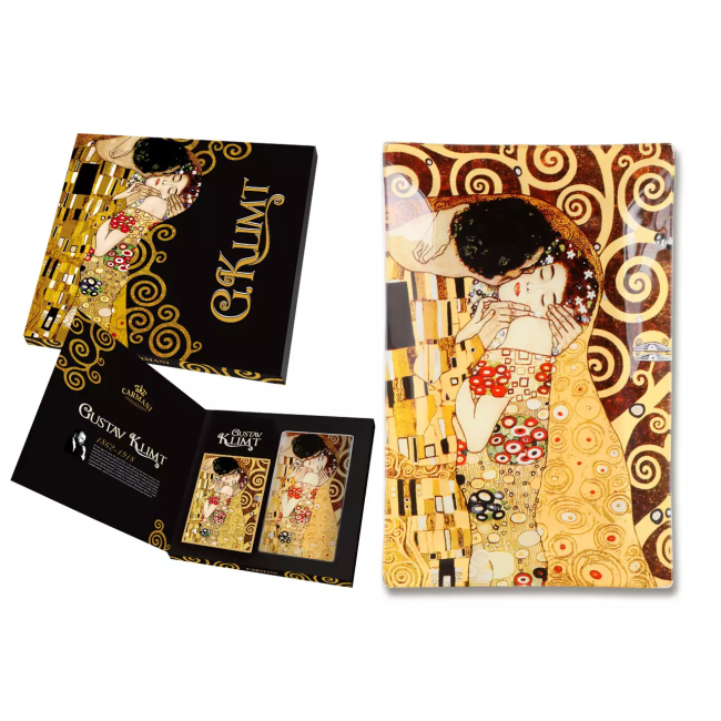 Talerz dekoracyjny POCAŁUNEK Gustav Klimt 15x23cm CARMANI