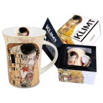 Kubek POCAŁUNEK Gustav Klimt kremowe tło 350ml CARMANI