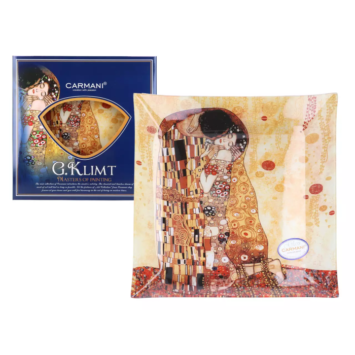 Talerz dekoracyjny POCAŁUNEK Gustav Klimt 30x30cm CARMANI