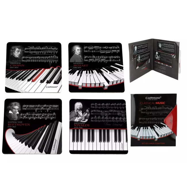 Komplet 4 podkładek korkowych Classical Music CARMANI