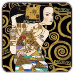 Komplet 6 podkładek korkowych OCZEKIWANIE Gustav Klimt CARMANI 10.5x10.5 cm