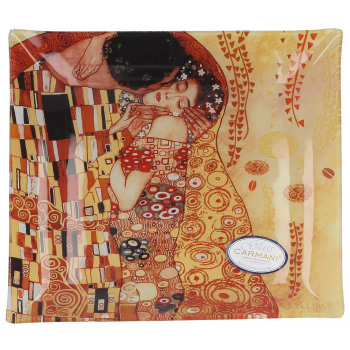 Talerz dekoracyjny POCAŁUNEK Gustav Klimt 25x25cm CARMANI