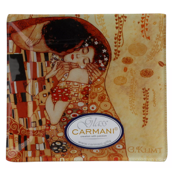 Talerz dekoracyjny POCAŁUNEK Gustav Klimt 13x13cm CARMANI