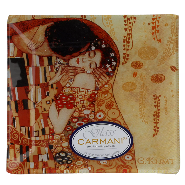 Talerz dekoracyjny POCAŁUNEK Gustav Klimt 13x13cm CARMANI
