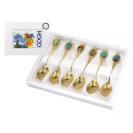 Komplet 6 łyżeczek Vincent van Gogh CARMANI pozłacanych porcelanowych