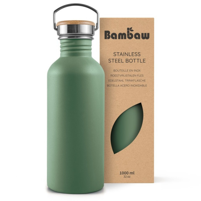 Butelka ze stali nierdzewnej Bambaw Sage Green 1L