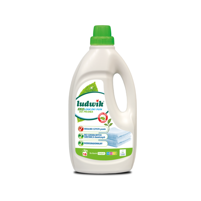 Ludwik Ekologiczny płyn do prania 1 l – białe i kolorowe tkaniny, EU Ecolabel
