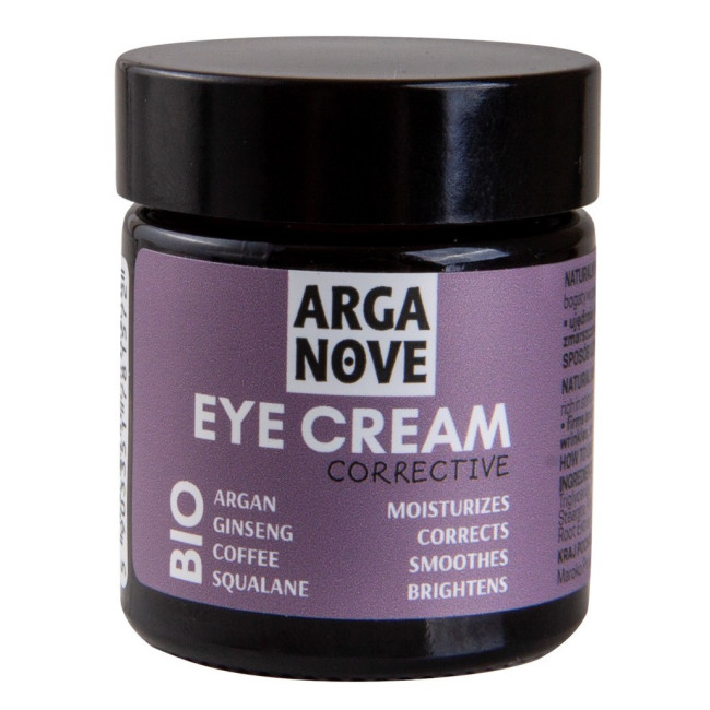 Nawilżająco-korygujący krem pod oczy BIO Argan Żeń-szeń Kawa 30 ml Arganove