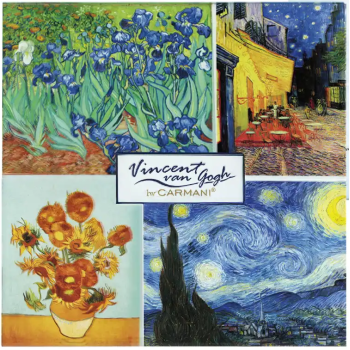 Podkładka szklana Vincent van Gogh mix CARMANI 11,5x11,5 cm