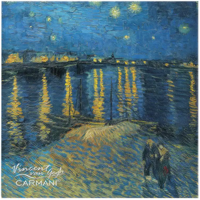 Podkładka szklana Vincent van Gogh Gwiaździsta noc nad Rodanem CARMANI 11,5x11,5 cm