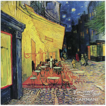 Podkładka szklana Vincent van Gogh Taras kawiarni w nocy CARMANI 11,5x11,5 cm