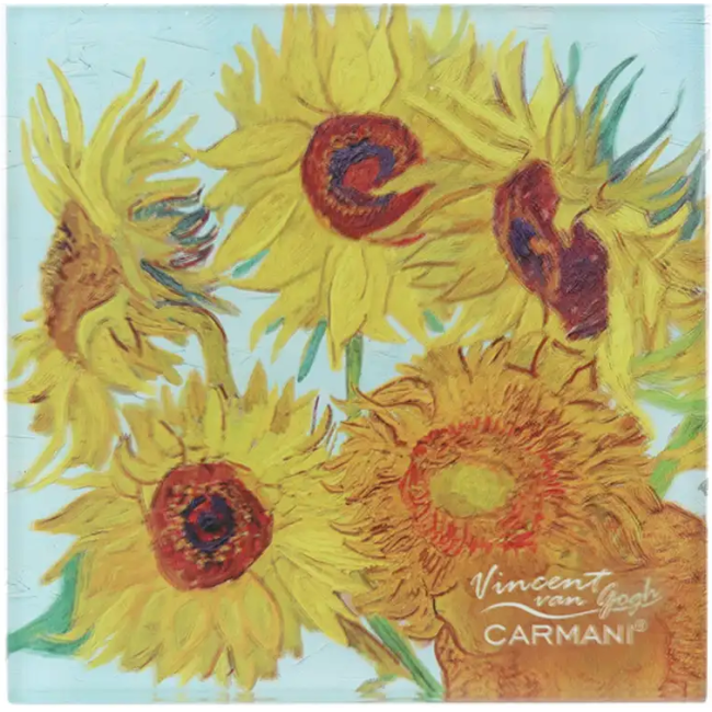 Podkładka szklana Vincent van Gogh Słoneczniki CARMANI 11,5x11,5 cm