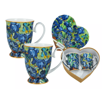 Komplet 2 kubków w sercu Vincent van Gogh Irysy CARMANI 280 ml