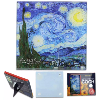 Podkładka szklana Vincent van Gogh Gwiaździsta noc CARMANI 10,5x10,5 cm