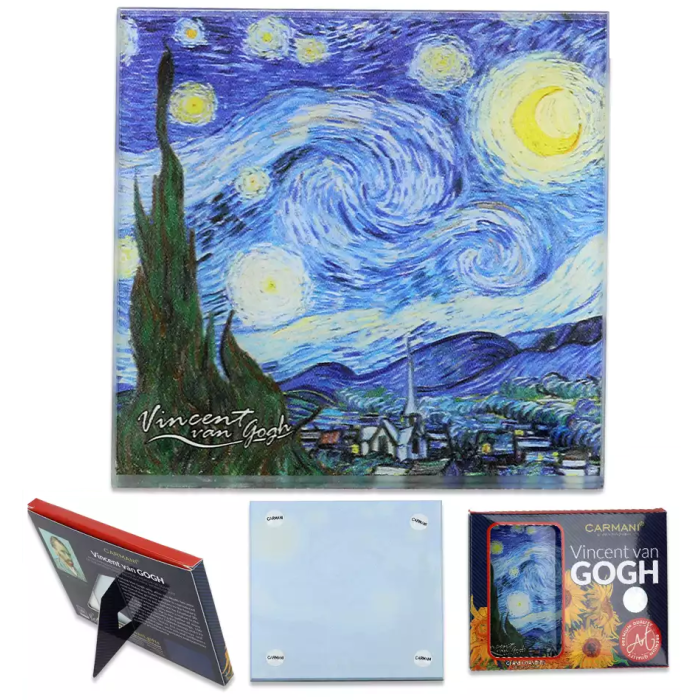 Podkładka szklana Vincent van Gogh Gwiaździsta noc CARMANI 10,5x10,5 cm
