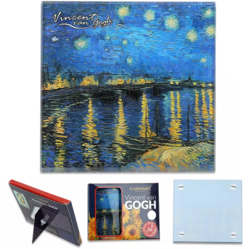 Podkładka szklana Vincent van Gogh Gwiaździsta noc nad Rodanem CARMANI 10,5x10,5 cm