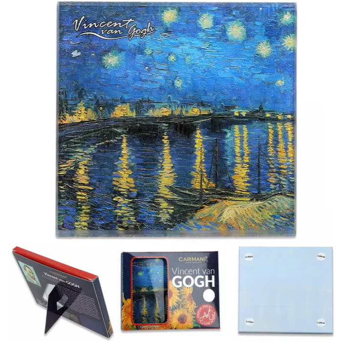 Podkładka szklana Vincent van Gogh Gwiaździsta noc nad Rodanem CARMANI 10,5x10,5 cm
