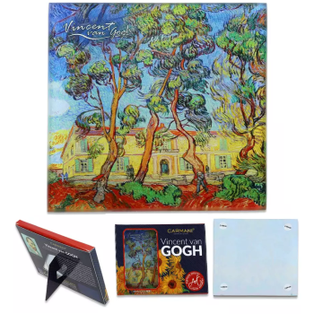 Podkładka szklana Vincent van Gogh Ogród CARMANI 10,5x10,5 cm