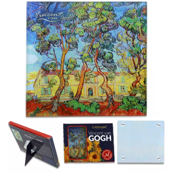 Podkładka szklana Vincent van Gogh Ogród CARMANI 10,5x10,5 cm