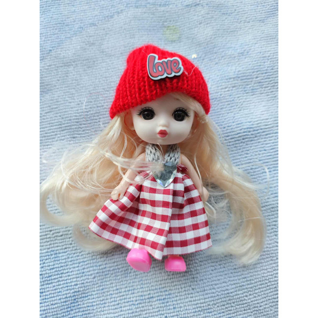 Breloczek laleczka LOVE – czerwona sukienka, 14 cm