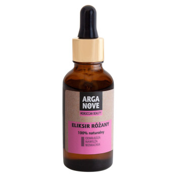ARGANOVE Eliksir różany do twarzy z olejem z dzikiej róży 30 ml – serum nawilżające