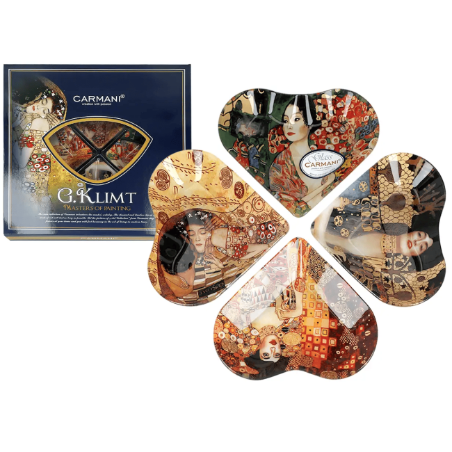 CARMANI Komplet 4 miseczek Klimt – czterolistna koniczyna