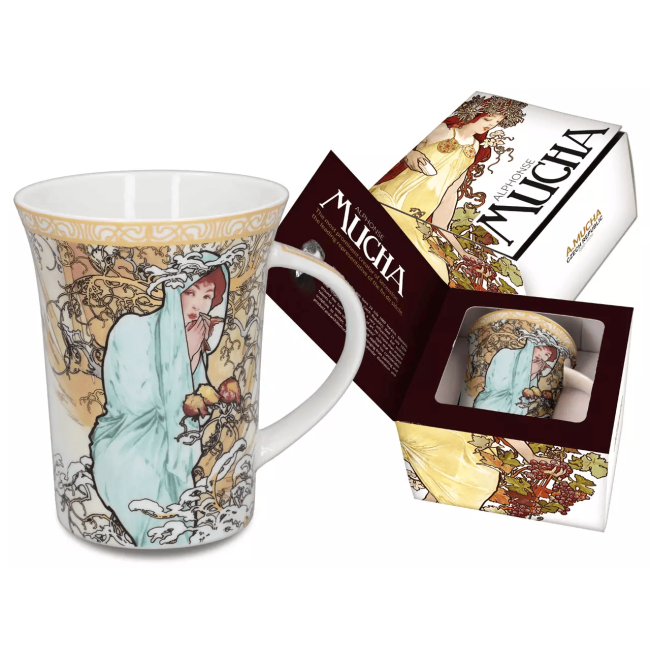 Kubek Alfons Mucha Zima 350 ml – CARMANI porcelana prezent