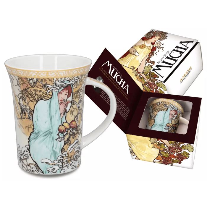 Kubek Alfons Mucha Zima 350 ml – CARMANI porcelana prezent
