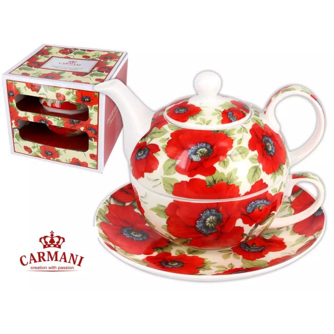 Zestaw Tea for One Maki CARMANI – porcelanowy czajniczek z filiżanką