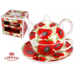 Zestaw Tea for One Maki CARMANI – porcelanowy czajniczek z filiżanką