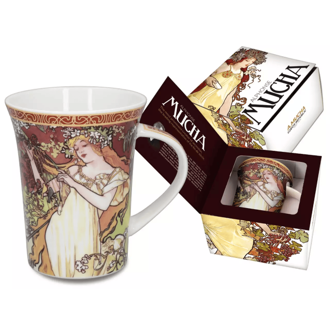 Kubek Alfons Mucha Wiosna CARMANI – porcelana artystyczna 350 ml